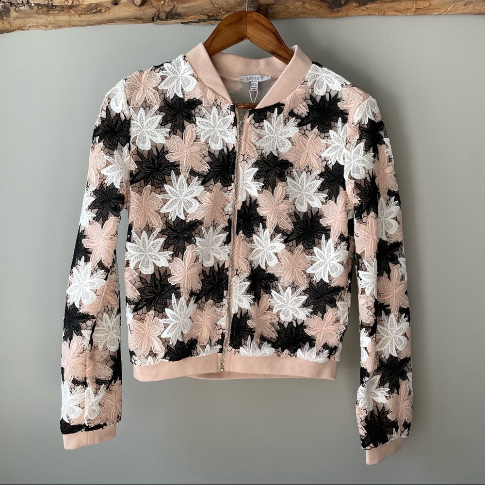 Lucy Paris | Floral Crochet Bomber